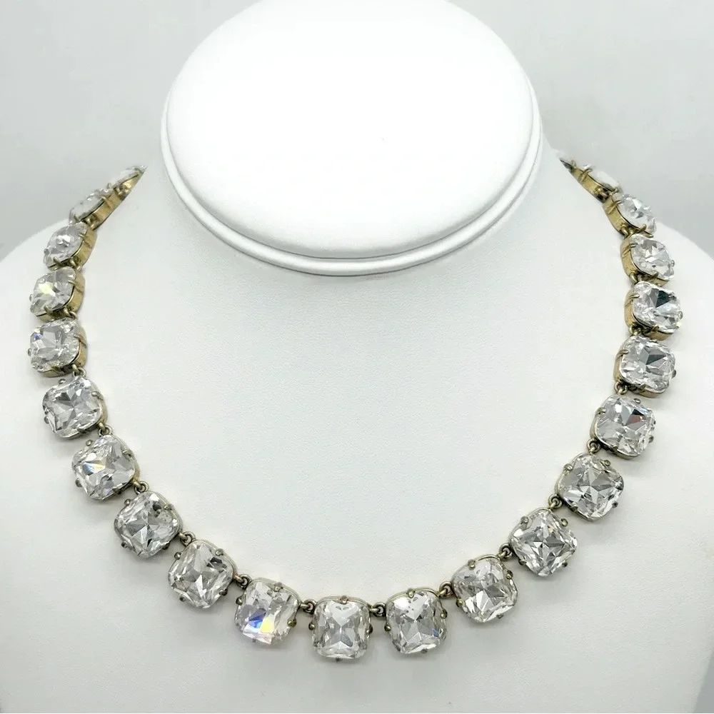 J. Crew Square Crystal Necklace